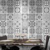 Grey Scale Floor Tile Decals - Wall