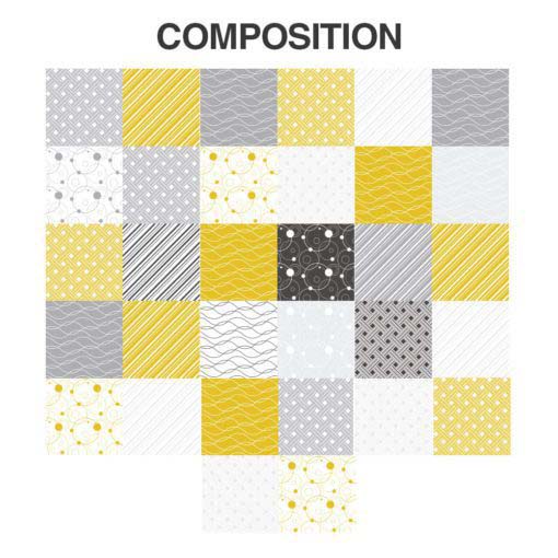 Tiles Stickers Yellow Gray - Composition