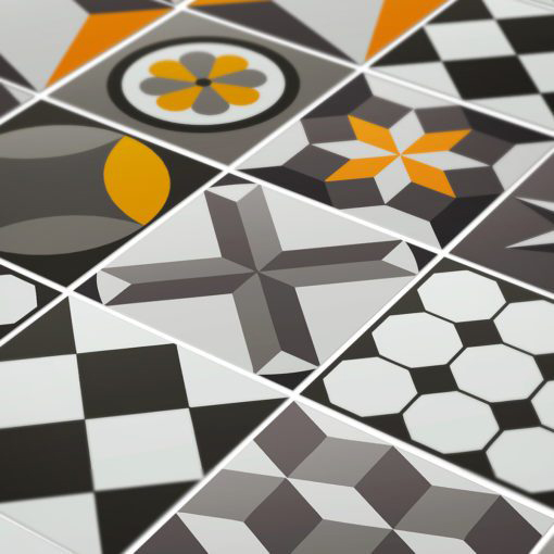 Vintage Geometric Tile Decals - Detail