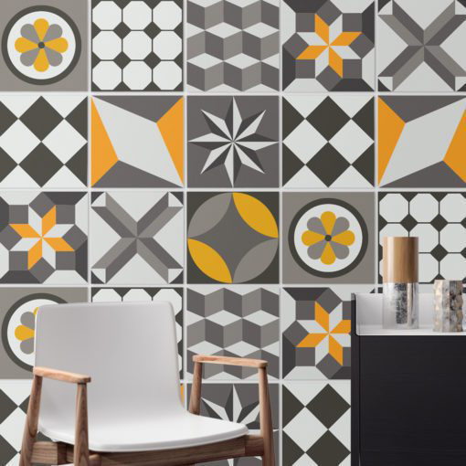 Vintage Geometric Tile Decals - Wall