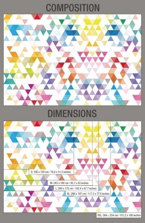 Wall Art Geometric Mid Century Triangles Composition