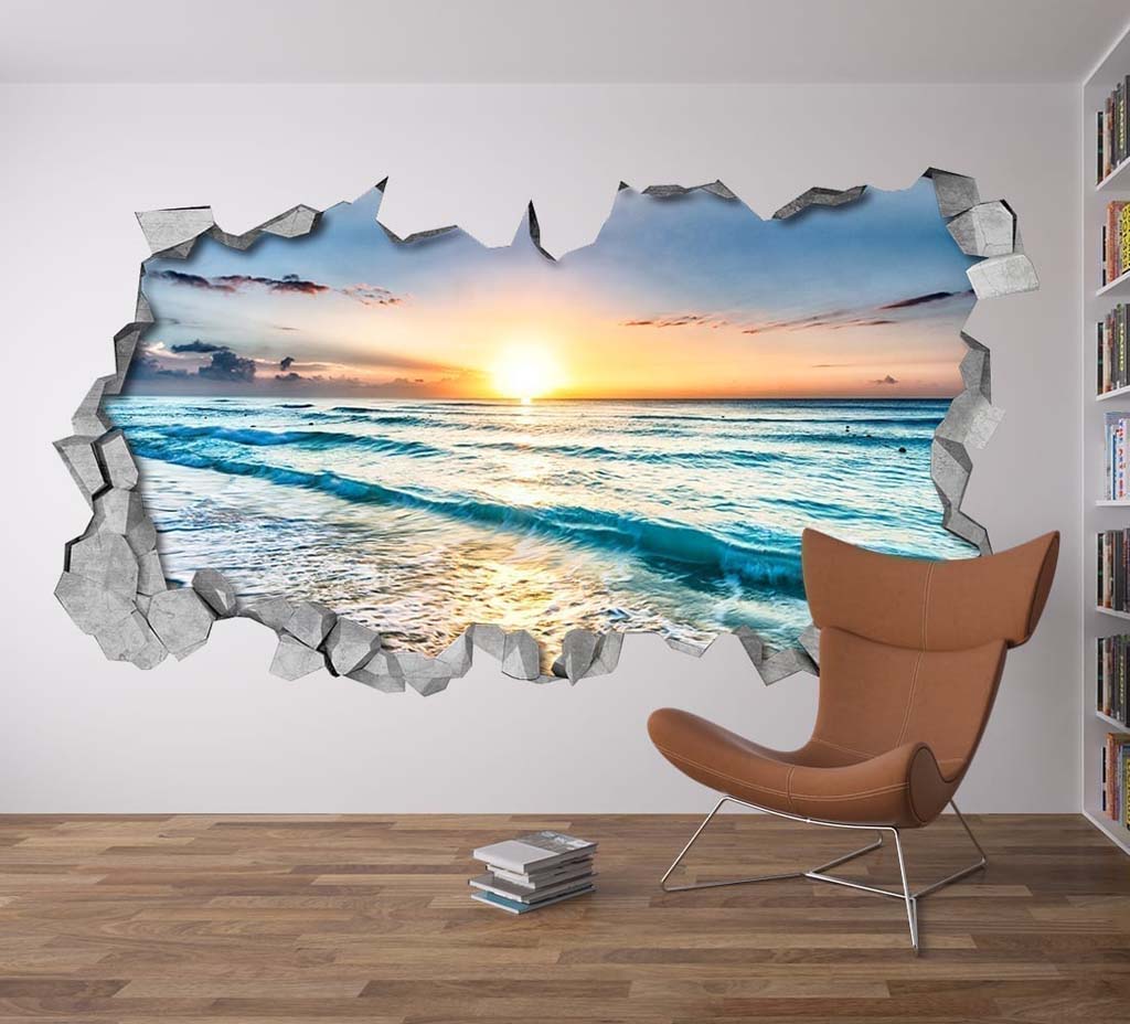 Beach View 3D Wall Art Moonwallstickerscom