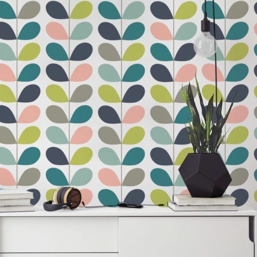 Mid Century Leaves Wallpaper