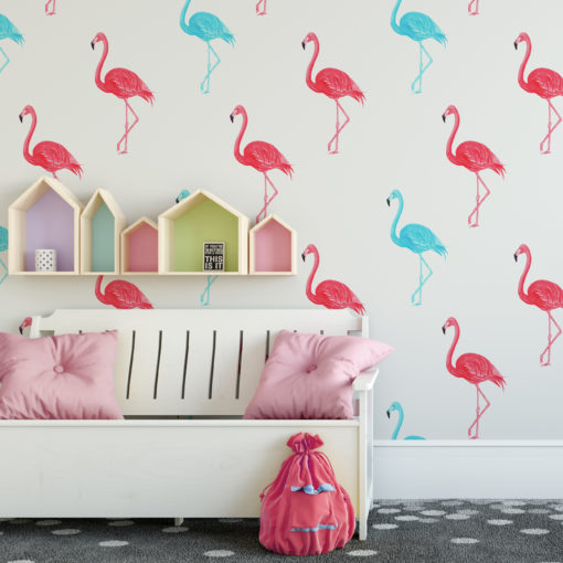 Flamingo Watercolor Wallpaper - Moonwallstickers.com