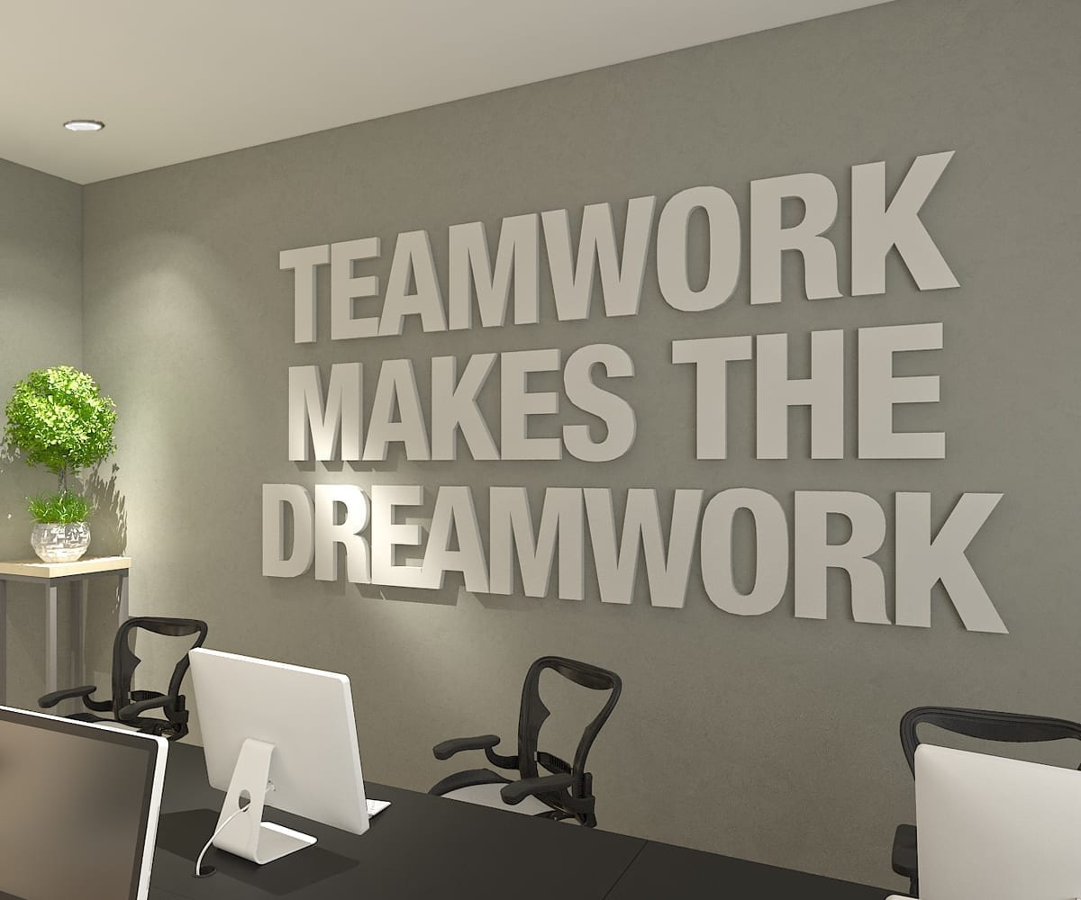 Teamwork Makes The Dreamwork 3D Deco Bureau - Moonwallstickers.com