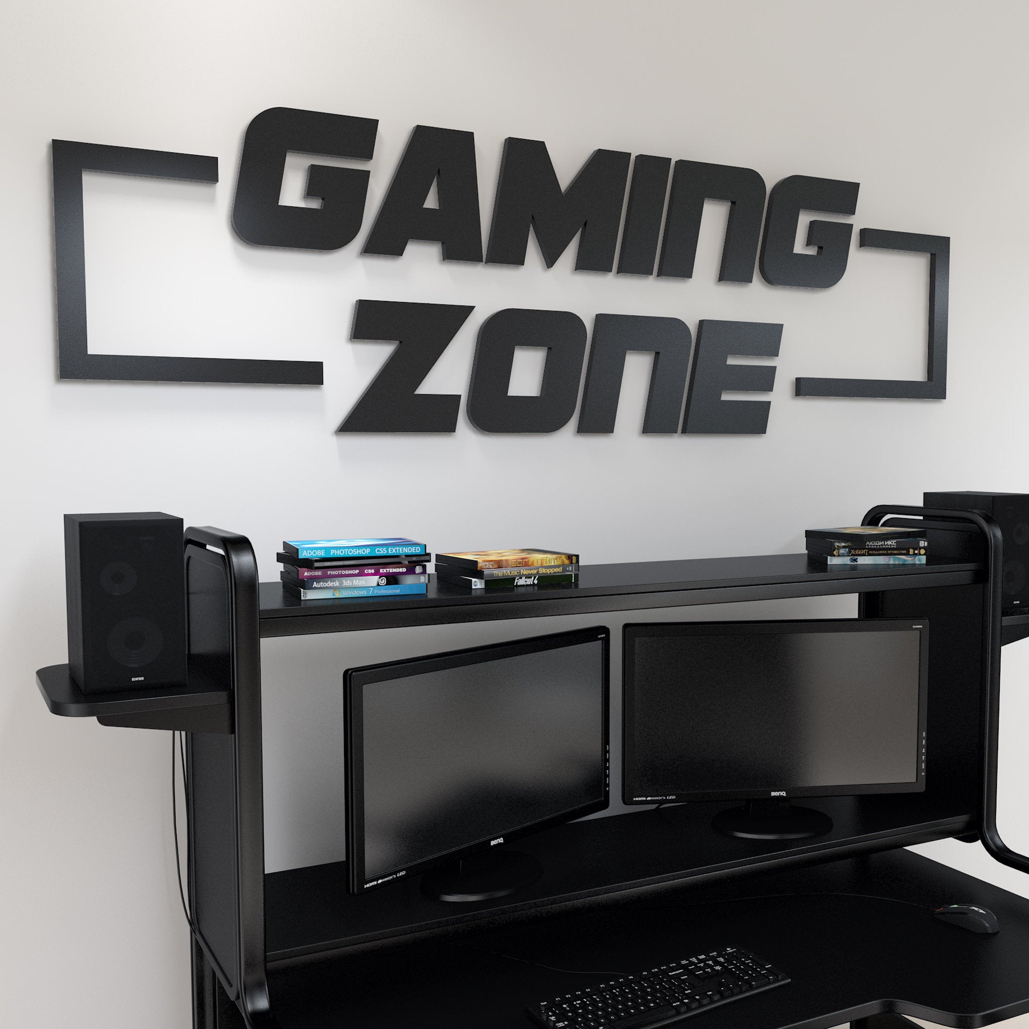 Gaming Zone 3D Sign - Moonwallstickers.com