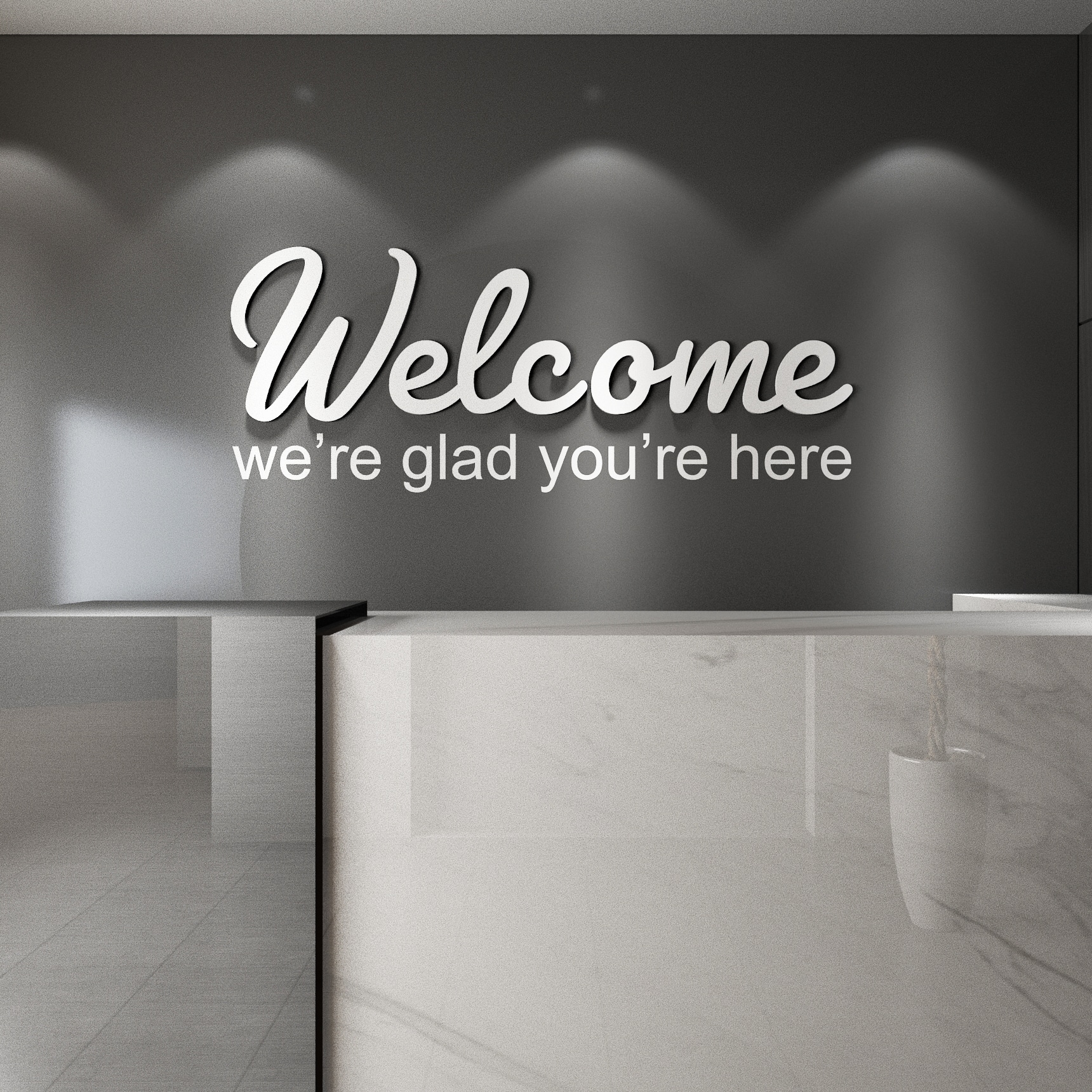 We're Glad You're Here Wall Decal